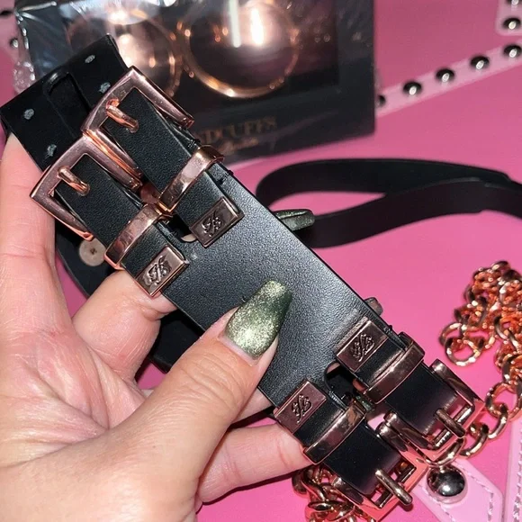 Honey Birdette black rose gold collar/leash RARE - Picture 3 of 5